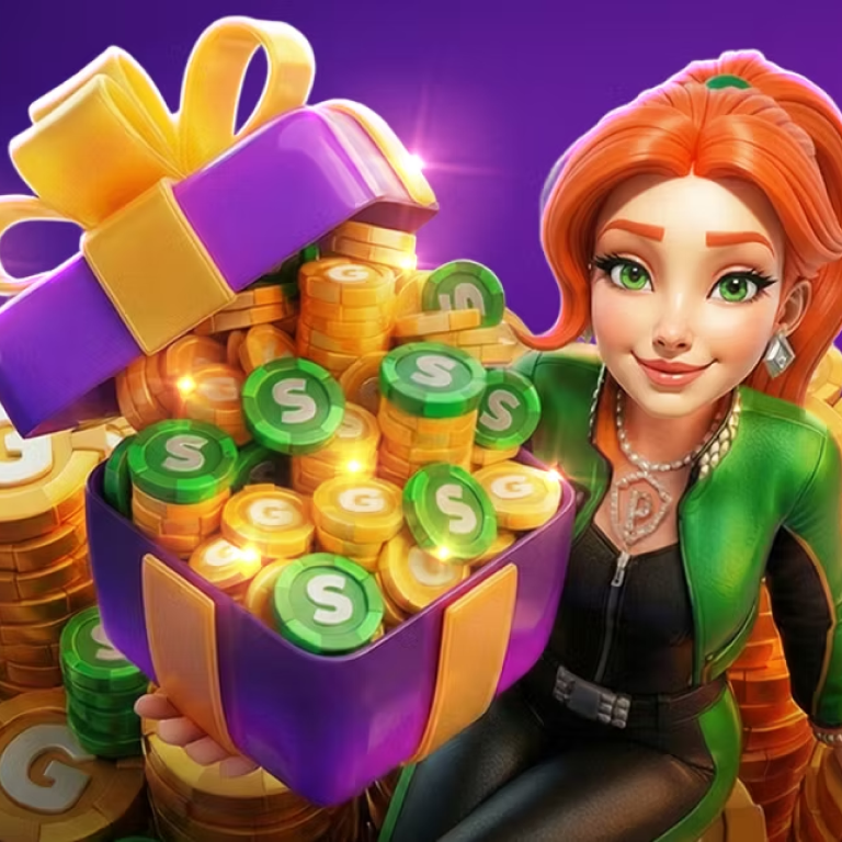 Welcome coins pack with gold and sweeps coins on display